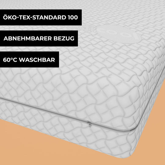 Mattress with sloping corner section V3
